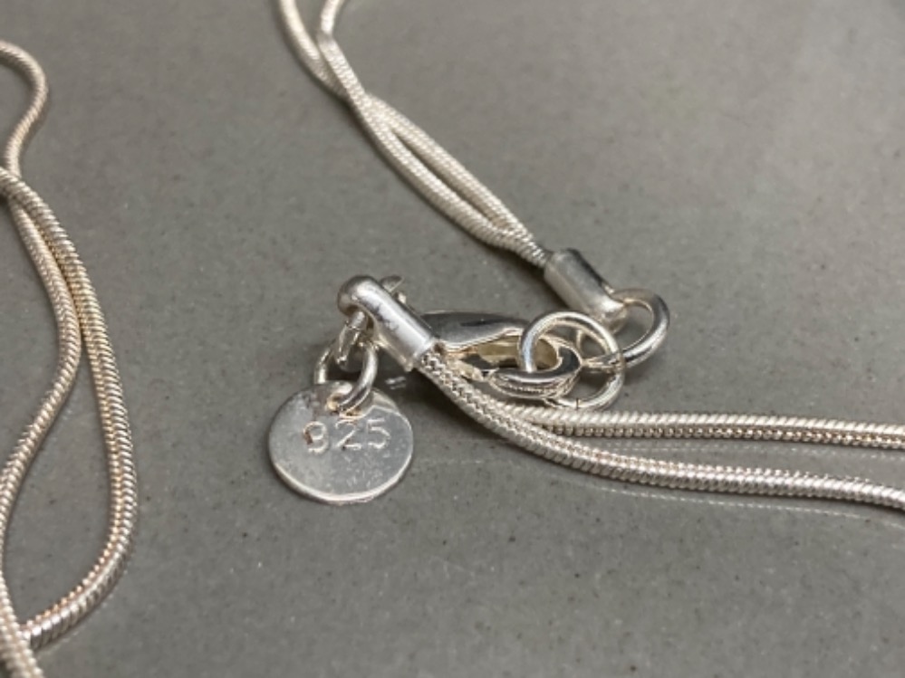 Silver 925 chain and twin flower pendant, 12.2g and a silver and crystal pendant - Bild 2 aus 3