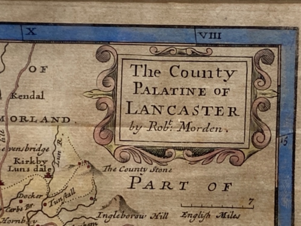 An 18th century map of Lancaster by Robert Morden 22 x 17.5cm - Image 2 of 2