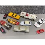 Selection of diecast vehicles (mainly corgi) including 007 Lotus Esprit & Chitty chitty bang bang,
