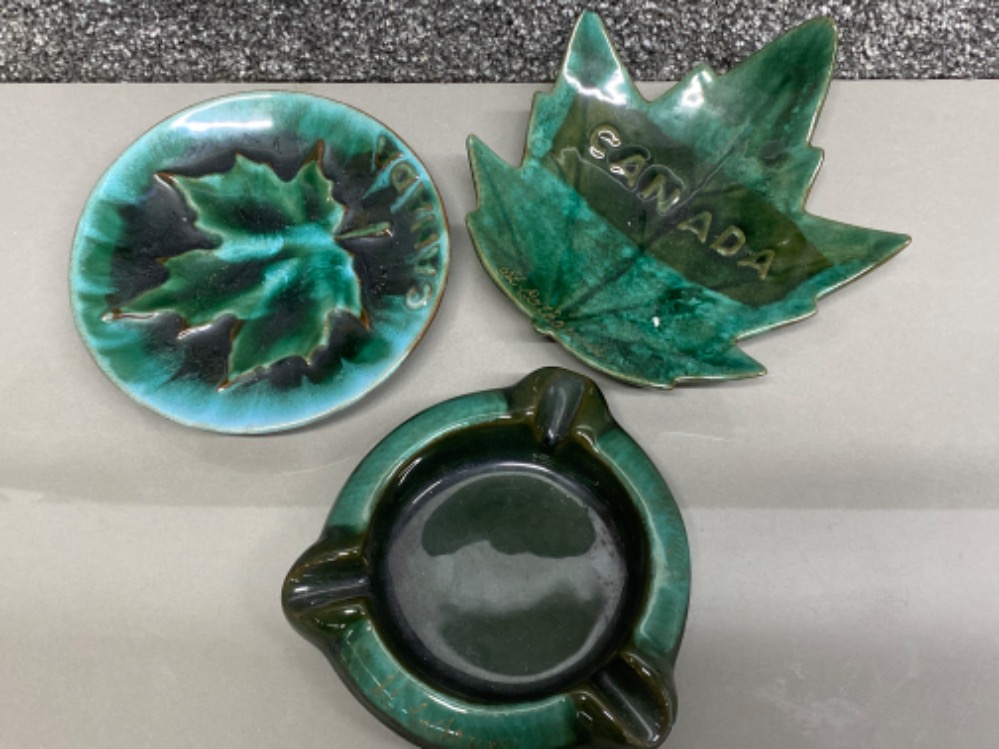 3 pieces of Canada ware includes a Canuck ashtray, St Catherine’s Evangeline dish etc
