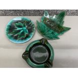 3 pieces of Canada ware includes a Canuck ashtray, St Catherine’s Evangeline dish etc