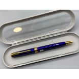 Parker Sonnet series ball point pen in excellent blue, fine nib, with case