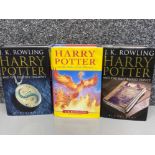 3x Harry Potter first edition hardback books includes the order of the Phoenix, the half blood