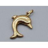 9ct gold dolphin pendant .7g