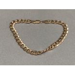 9ct yellow gold curb link bracelet 4.6g