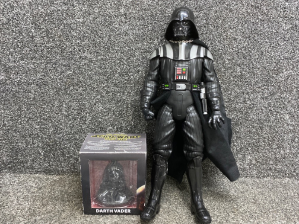 Official Star Wars fact file figure ‘Darth Vader’ with original box together with a larger figure by