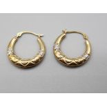 9ct gold hoop earrings .6g