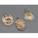 3 silver hallmarked shields