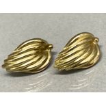 Pair of 9ct (375) yellow goldLeg design earrings, 0.8g