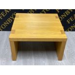 Solid Light oak square shaped coffee table