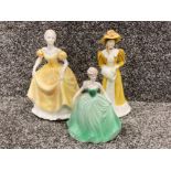 3x Coalport lady figures includes two ‘ladies of fashion’ Laura & Emily plus Debutante of the year