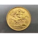22ct gold George V 1911 half sovereign coin