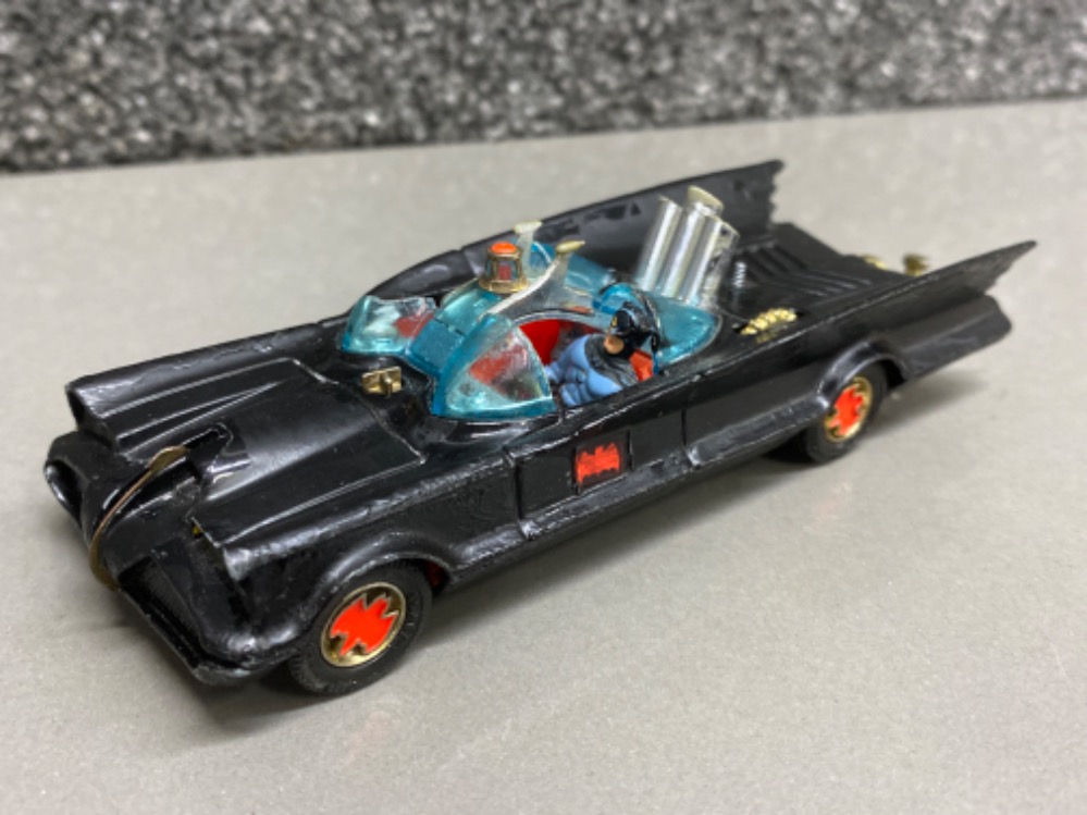 Vintage 1966 Corgi toys Batman Batmobile No 267, with red bat hubs - includes Batman himself