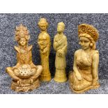 4 x oriental style resin figures