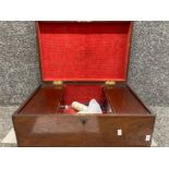 A 19th century sewing box with heart escutcheon