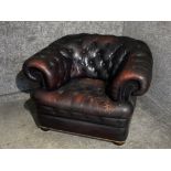 leather Chesterfield tub armchair