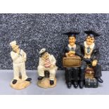 Laurel and Hardy figurines, graduation and sailors by Shudehill
