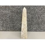Fossil stone marble obelisk with good inclusions 11 1/4” high