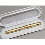 New Parker golden circle fountain pen, with fine 18ct nib with gift box
