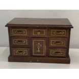 Nice inlaid wooden 6 compartment jewellery box