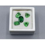 Total of 5 green garnets - 0.84ct combined carat