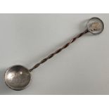 Silver ornate Dutch coin spoon dated 1922 - rare