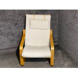 Modern bentwood design relaxer chair (in cream)