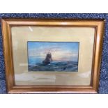 An oil painting by Duncan Fraser McLea (1841-1916) ship on a stormy sea, signed 14 x 23cm