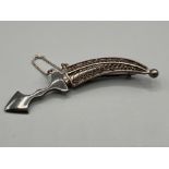 Silver dagger brooch