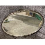 Vintage oval shaped wall mirror with stylish metal frame 78x60cm