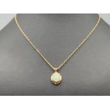 Ladies 9ct gold Jade pendant and chain.