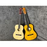 Two acoustic guitars includes makers Herald & CBSKY music pro series