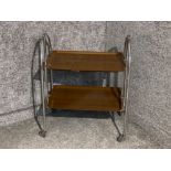 1920s metal framed folding cocktail trolley