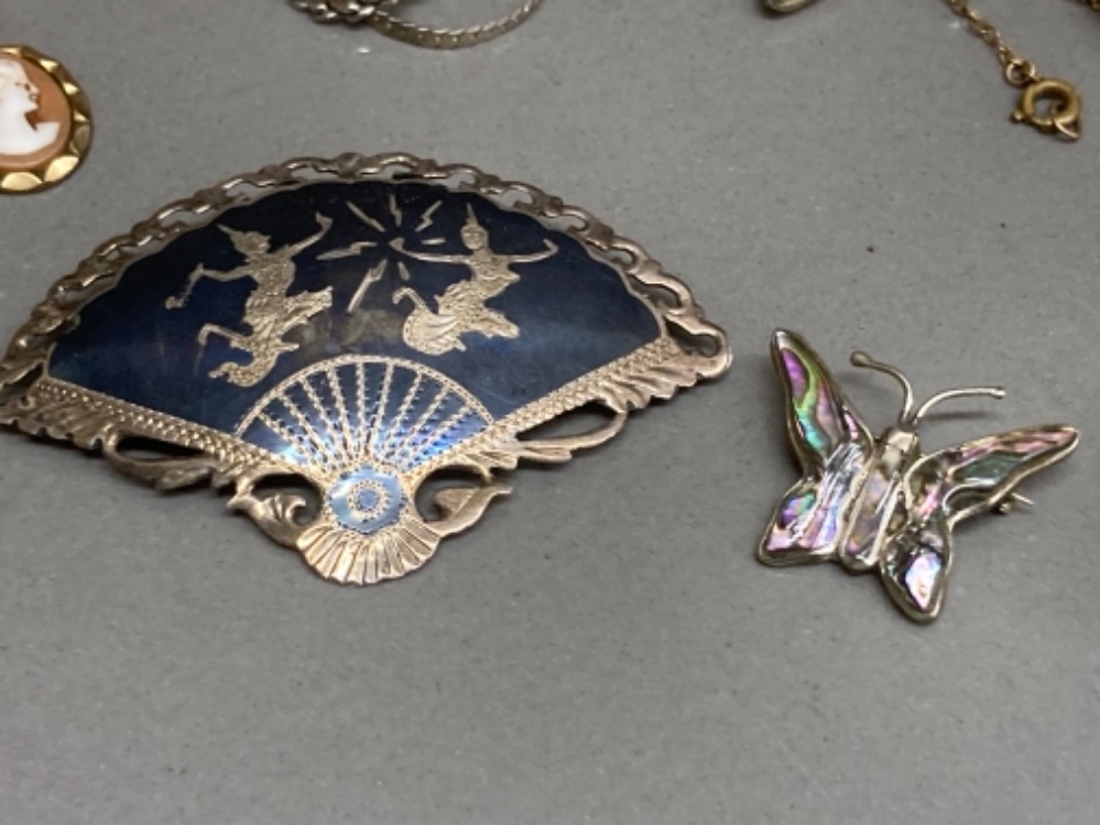 Two silver brooches, Sekonda wristwatch and other costume jewellery - Image 2 of 3