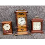 Three mantle clocks to include ones by Seiko and Rhythm