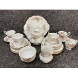 Royal Albert “Moss Rose” pattern part tea service
