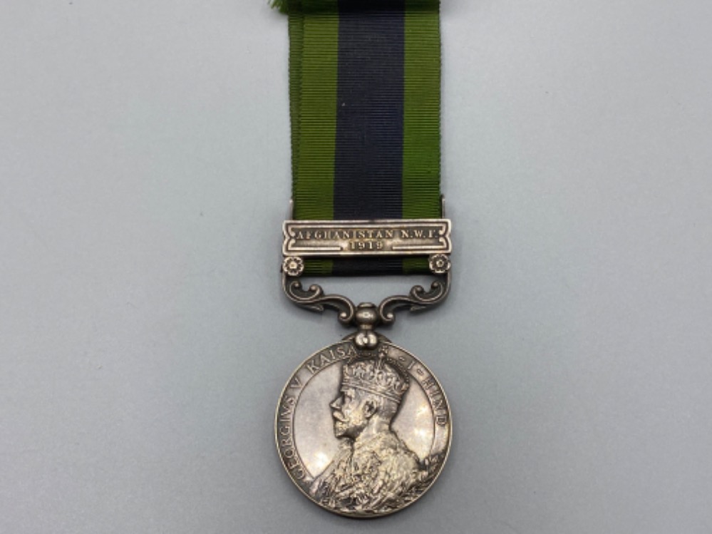 George V Indian general service medal with bar for Afghanistan N.W.Frontier, dated 1919 - awarded to - Bild 3 aus 3