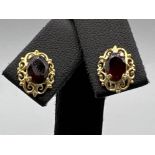 9ct gold Garnet stud earrings