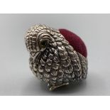 Sterling silver chick pin cushion, 11.2g