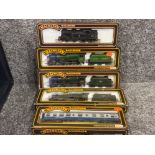 5x Mainline railways authentic 00 gauge models includes -Restaurant car, jubilee locomotive, 2x