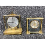 Two brass mantle clocks by Kundo and London Clock