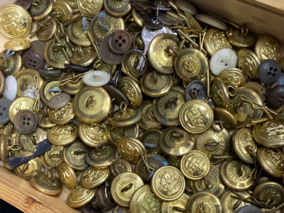 Box containing a large quantity of military buttons & blazer badges - Image 2 of 3