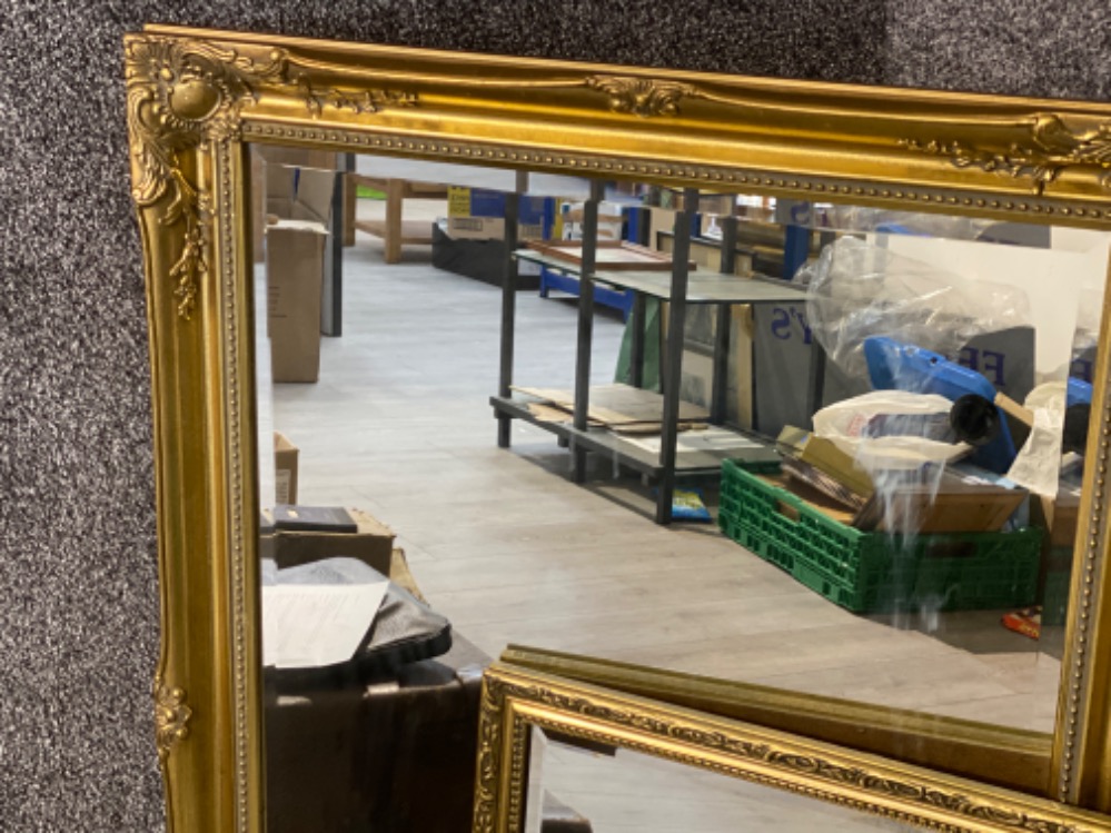 Large & small gilt framed hall mirrors, large 74x106cm & small 52x63cm - Bild 2 aus 2