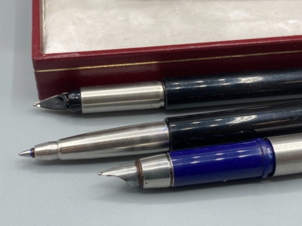 A Sheaffer ball point pen, boxed and three Parker pens - Image 2 of 2