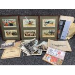 Vintage postcards to include Are You a Mason? Newcastle and others and a small quantity of stamps