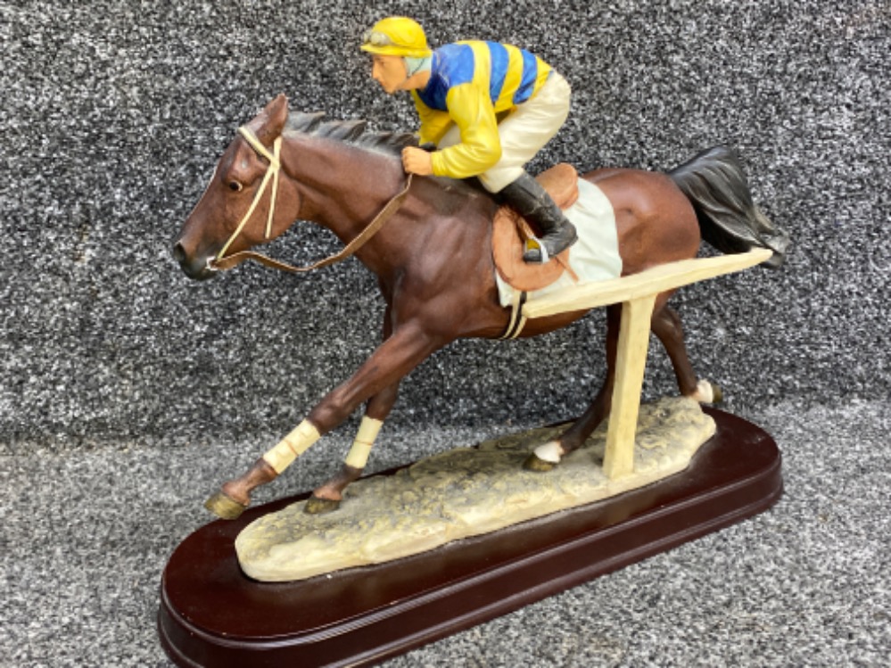 Leonardo collection jockey & horse ornament together with a photograph of the last race of the - Bild 3 aus 3