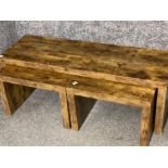 Reproduction dark oak effect nest of 3 tables