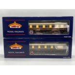 Two Bachmann Branch-line model carriages - BR MK1 FP Pullman first & FK Pullman kitchen, both in