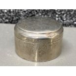 Silver round pot with lid, gilt lined Swedish 1858, 22.1