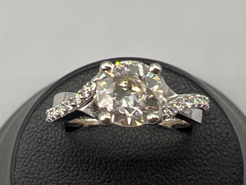 Stunning 18ct white gold 1.59 Old cut diamond ring J/K Si1 Diamond Set Mount. 5.37g Size N1/2 - Image 2 of 4